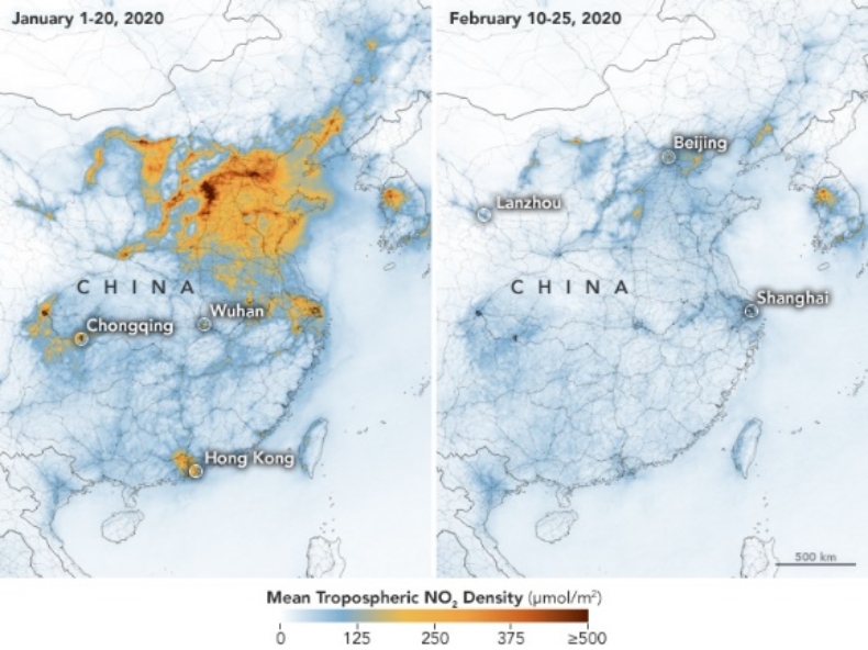 Air Pollution in China Drops Dramatically During Coronavirus Slowdown :  Goats and Soda : NPR